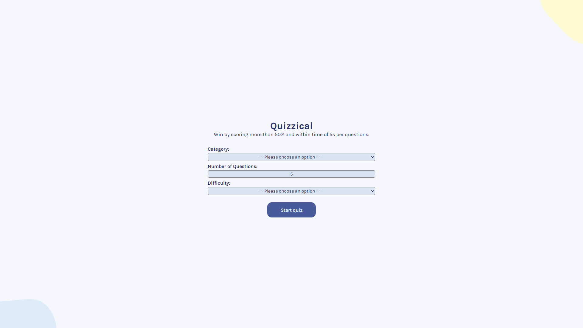 The feature image for the project Quizzical.