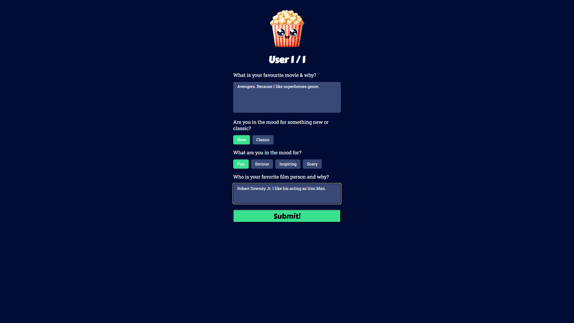 The feature image for the project PopChoice.